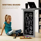 Bureau escamotable convertible, bureau d'ordinateur mural avec tableau noir et étagère latérale