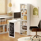 Bureau escamotable convertible, bureau d'ordinateur mural avec tableau noir et étagère latérale