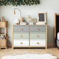 Galano Kids 6-Drawer Dresser with Multi-Tone Fronts in White 46.1 W x 15.8 D x 31.3 H