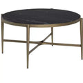 Crestview Collection Black Marble Round Coffee Table_Cocktail Table