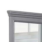 Miroir de commode avec cadre à moulure, bois massif gris de 42 pouces