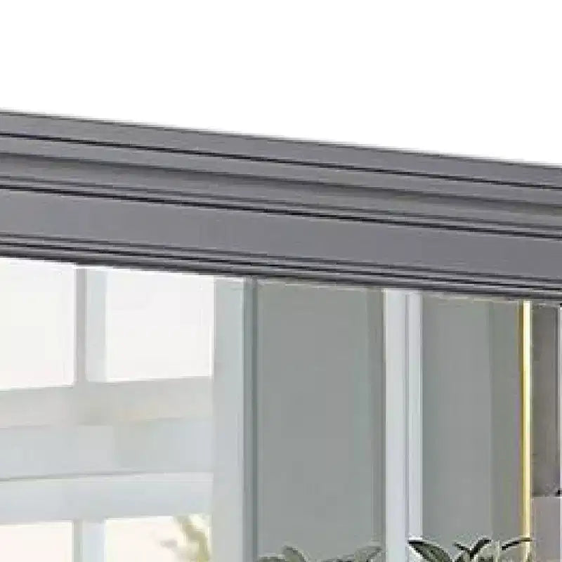 Miroir de commode avec cadre à moulure, bois massif gris de 42 pouces