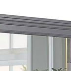 Miroir de commode avec cadre à moulure, bois massif gris de 42 pouces