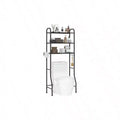 3 - Tier Metal Bathroom Storage Rack Over Toilet Multifunctional Organizer with Toilet Paper Rack Black 3 Tier