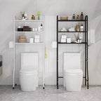 Étagère de rangement en métal à 3 niveaux pour salle de bain, organisateur multifonctionnel au-dessus des toilettes avec porte-papier toilette, noir, 3 niveaux