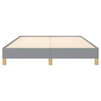 Structure de lit en tissu polyester gris clair, contreplaqué, bois composite