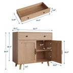 Meuble d'appoint avec rangement, console de bar à café, buffet avec tiroir et portes, table console en bois