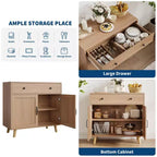 Meuble d'appoint avec rangement, console de bar à café, buffet avec tiroir et portes, table console en bois
