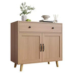 Meuble d'appoint avec rangement, console de bar à café, buffet avec tiroir et portes, table console en bois