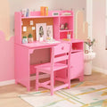 Garvee Kids Study Desk with Chair,Wooden Study Table with Hutch and Storage Cabinet,Writing Desk Computer Workstation