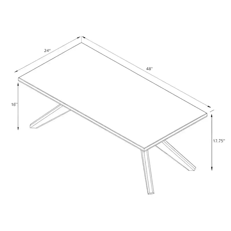 Table basse rectangulaire à pieds croisés (1220 mm x 610 mm)