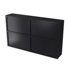 Buffet de cuisine mural, Meuble haut 4 portes vitrées avec étagère ouverte, Rangement minimaliste moderne pour salon, salle de bain, salle à manger
