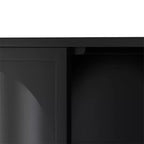 Buffet de cuisine mural, Meuble haut 4 portes vitrées avec étagère ouverte, Rangement minimaliste moderne pour salon, salle de bain, salle à manger