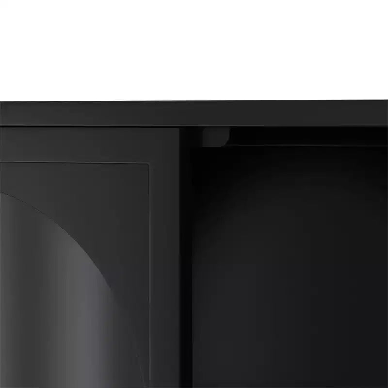 Buffet de cuisine mural, Meuble haut 4 portes vitrées avec étagère ouverte, Rangement minimaliste moderne pour salon, salle de bain, salle à manger
