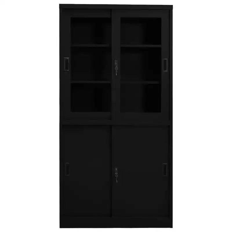 Classeur de bureau en acier avec porte coulissante