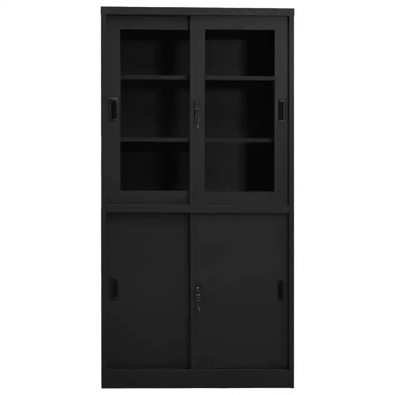 Classeur de bureau en acier avec porte coulissante