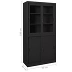 Classeur de bureau en acier avec porte coulissante