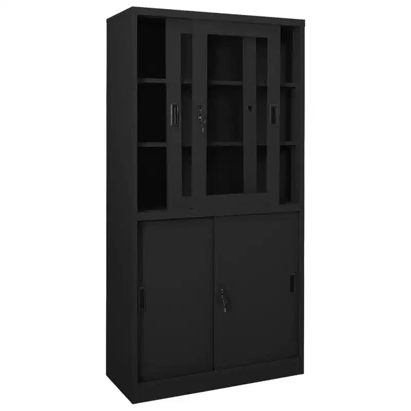 Classeur de bureau en acier avec porte coulissante