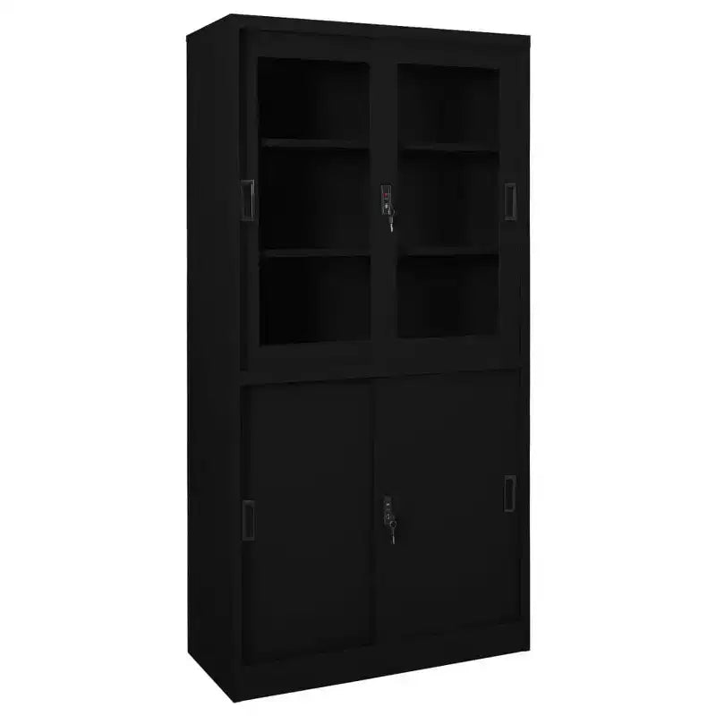 vidaXL Filing Cabinet Storage Office File Cabinet with Sliding Door Steel