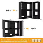 Système d'organisation de placard d'angle avec tiroirs et tringles, système de rangement en cubes pour dressing