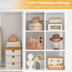 Système d'organisation de placard d'angle avec tiroirs et tringles, système de rangement en cubes pour dressing