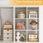 Système d'organisation de placard d'angle avec tiroirs et tringles, système de rangement en cubes pour dressing