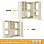 Système d'organisation de placard d'angle avec tiroirs et tringles, système de rangement en cubes pour dressing