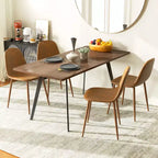 Lot de 4 chaises de salle à manger en similicuir PU avec pieds en métal