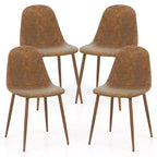 Lot de 4 chaises de salle à manger en similicuir PU avec pieds en métal
