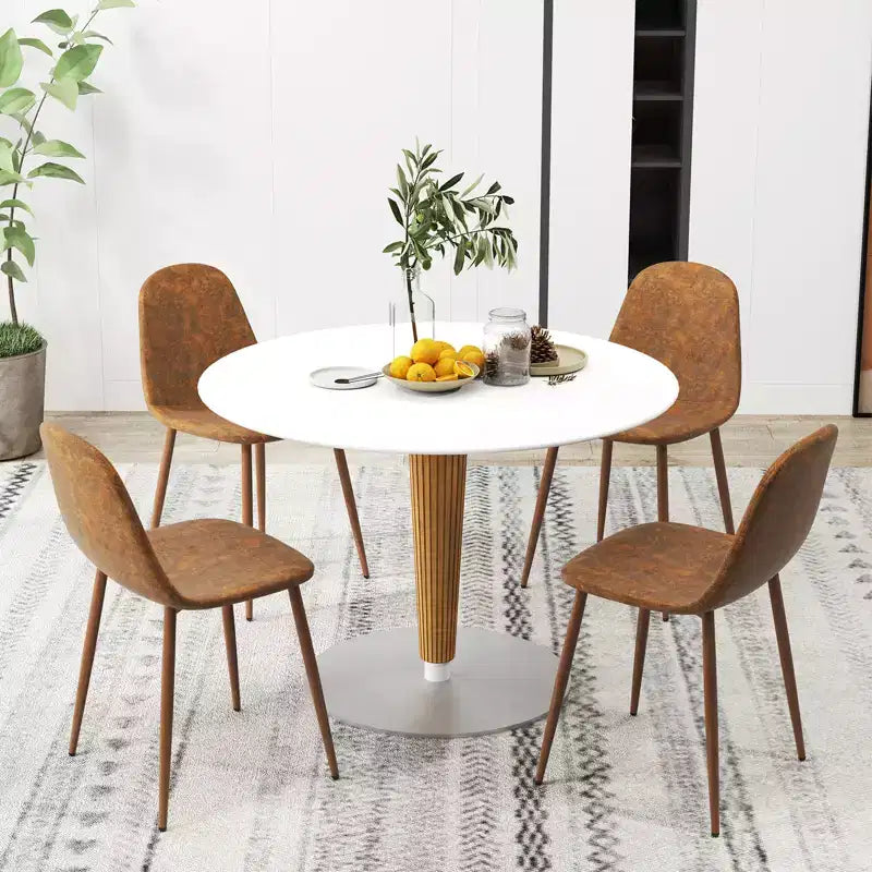 Lot de 4 chaises de salle à manger en similicuir PU avec pieds en métal