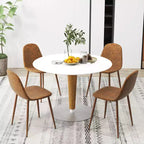 Lot de 4 chaises de salle à manger en similicuir PU avec pieds en métal