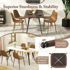 Lot de 4 chaises de salle à manger en similicuir PU avec pieds en métal