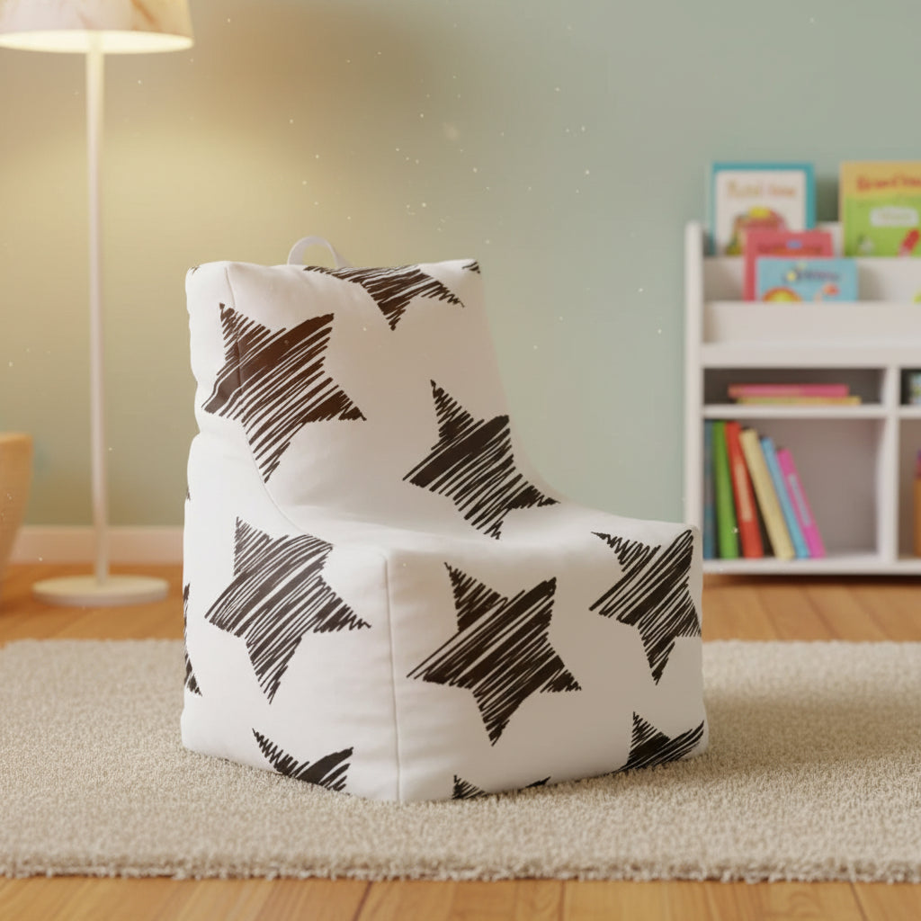 20" Pasadena Canvas Bean Bag Chair Sketchy Stars - Posh Creations: Sensory Friendly, No Assembly Required