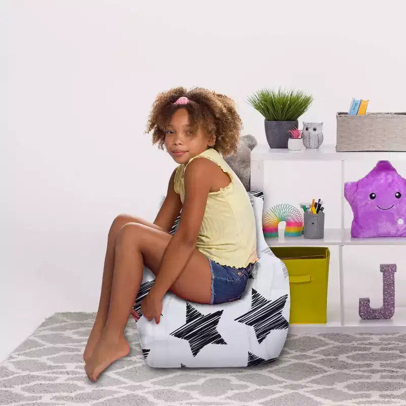 Pouf en toile Pasadena 20 po étoiles esquissées : sensoriel, aucun assemblage requis