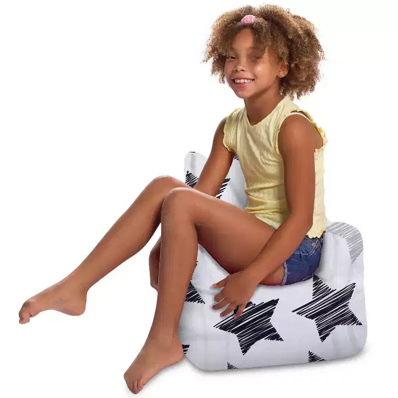 Pouf en toile Pasadena 20 po étoiles esquissées : sensoriel, aucun assemblage requis
