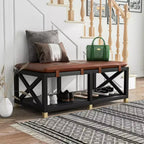 48.5 Silas Rectangle Storage Bench with Removable Cushion - miBasics