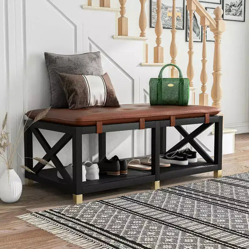 48.5 Silas Rectangle Storage Bench with Removable Cushion - miBasics