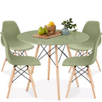 Best Choice Products 5-Piece Compact Mid-Century Modern Dining Set w/ 4 Chairs, Wooden Legs