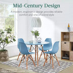 Ensemble de salle à manger compact mid-century moderne 5 pièces avec 4 chaises, pieds en bois
