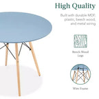 Ensemble de salle à manger compact mid-century moderne 5 pièces avec 4 chaises, pieds en bois