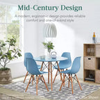 Ensemble de salle à manger compact mid-century moderne 5 pièces avec 4 chaises, pieds en bois