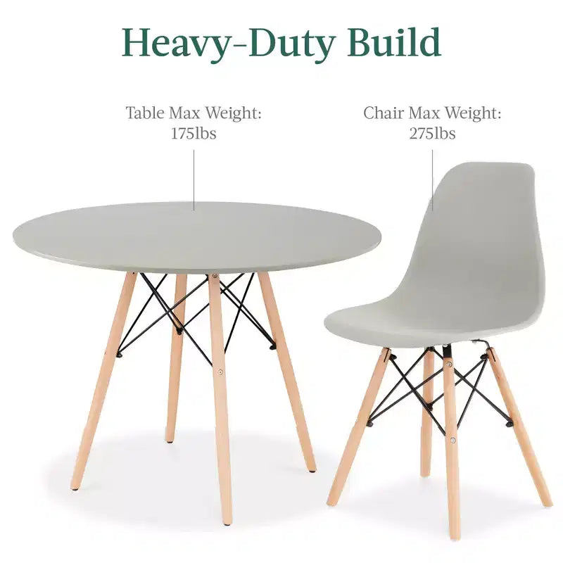 Ensemble de salle à manger compact mid-century moderne 5 pièces avec 4 chaises, pieds en bois