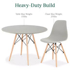 Ensemble de salle à manger compact mid-century moderne 5 pièces avec 4 chaises, pieds en bois