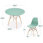 Ensemble de salle à manger compact mid-century moderne 5 pièces avec 4 chaises, pieds en bois