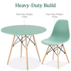 Ensemble de salle à manger compact mid-century moderne 5 pièces avec 4 chaises, pieds en bois