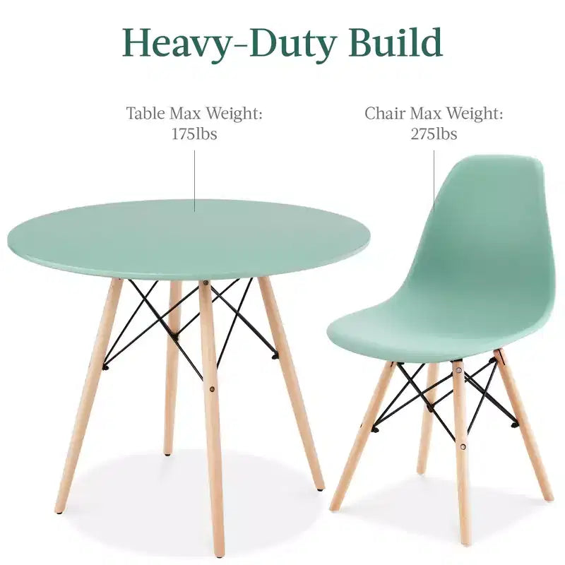 Ensemble de salle à manger compact mid-century moderne 5 pièces avec 4 chaises, pieds en bois