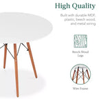 Ensemble de salle à manger compact mid-century moderne 5 pièces avec 4 chaises, pieds en bois