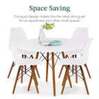 Ensemble de salle à manger compact mid-century moderne 5 pièces avec 4 chaises, pieds en bois