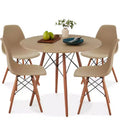 Ensemble de salle à manger compact mid-century moderne 5 pièces avec 4 chaises, pieds en bois
