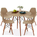 Ensemble de salle à manger compact mid-century moderne 5 pièces avec 4 chaises, pieds en bois